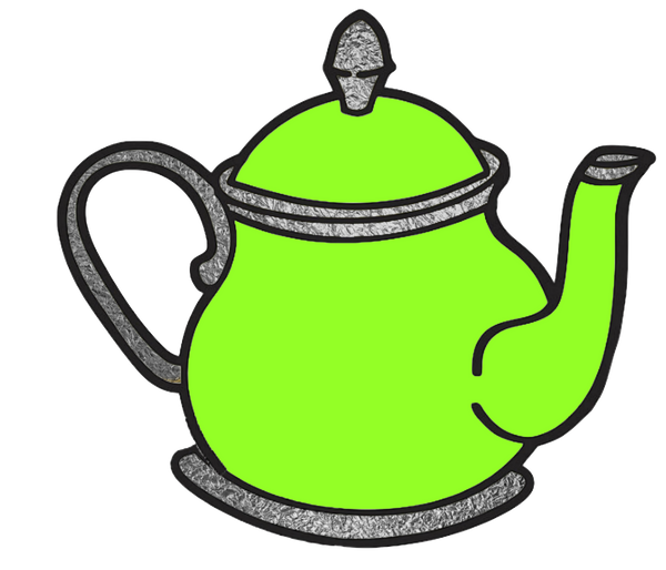 15  Silver Teapot Images in several Colors - 15 Separate Images