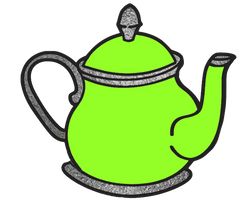 15  Silver Teapot Images in several Colors - 15 Separate Images