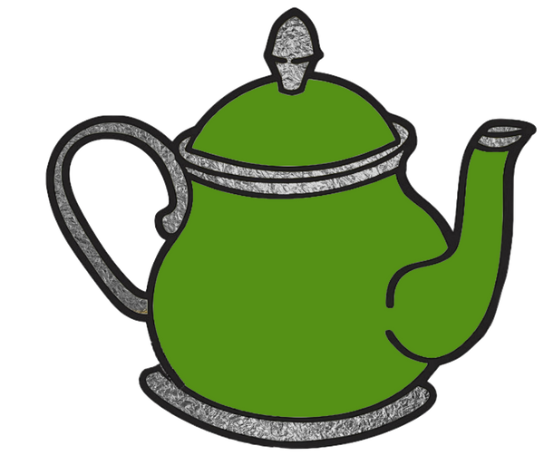 15  Silver Teapot Images in several Colors - 15 Separate Images