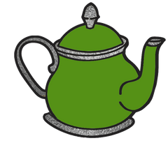 15  Silver Teapot Images in several Colors - 15 Separate Images