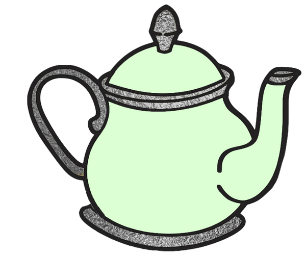 15  Silver Teapot Images in several Colors - 15 Separate Images