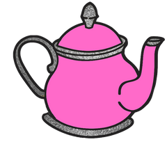 15  Silver Teapot Images in several Colors - 15 Separate Images