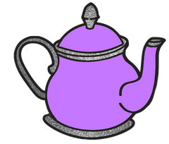 15  Silver Teapot Images in several Colors - 15 Separate Images