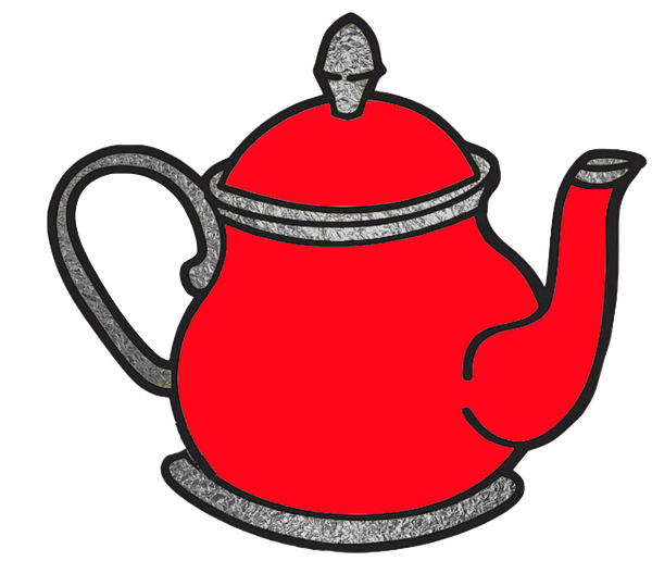 15  Silver Teapot Images in several Colors - 15 Separate Images