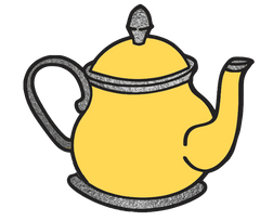 15  Silver Teapot Images in several Colors - 15 Separate Images