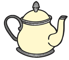 15  Silver Teapot Images in several Colors - 15 Separate Images