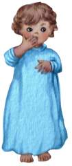 Sleepy Child in Blue Nightgown