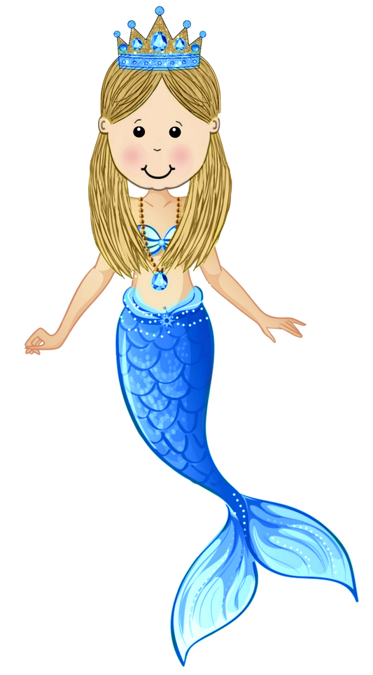 Sofia Mermaid in Blue she also comes in Pink, green, Turquoise and Purple