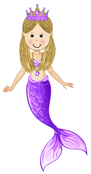 Sofia Mermaid in Purple she also comes in Pink, blue, Turquoise and green