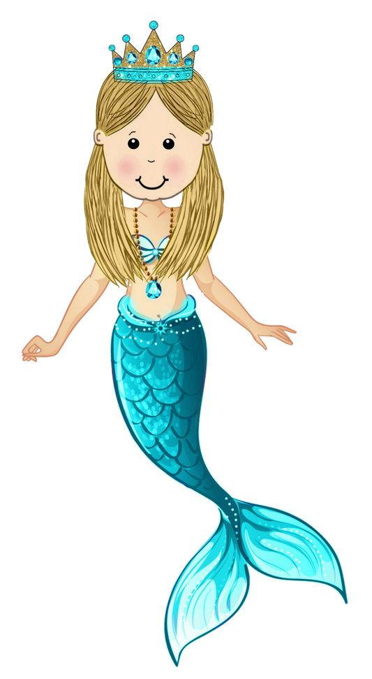 Sofia Mermaid in Turquoise she also comes in Pink, blue, green and Purple