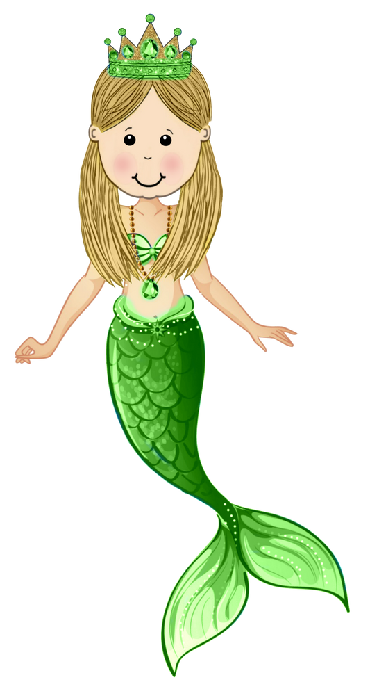 Sofia Mermaid in Green she also comes in Pink, blue, Turquoise and Purple