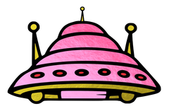 Pink Alien Spaceship UFO