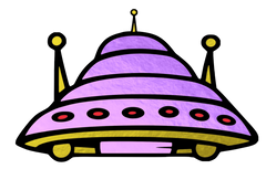 Purple Alien Spaceship UFO