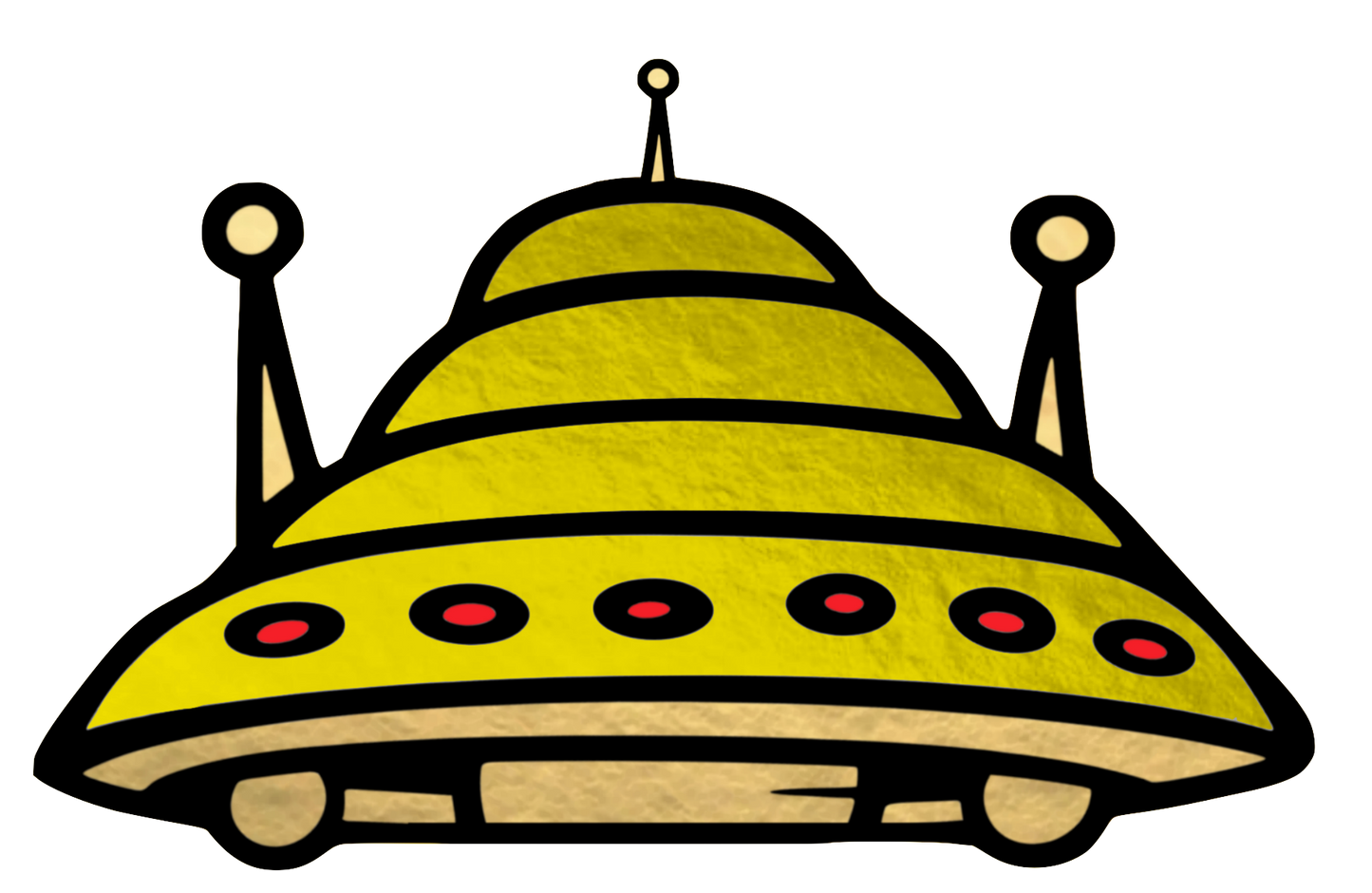 Gold Alien Spaceship UFO