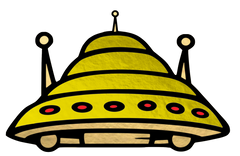 Gold Alien Spaceship UFO