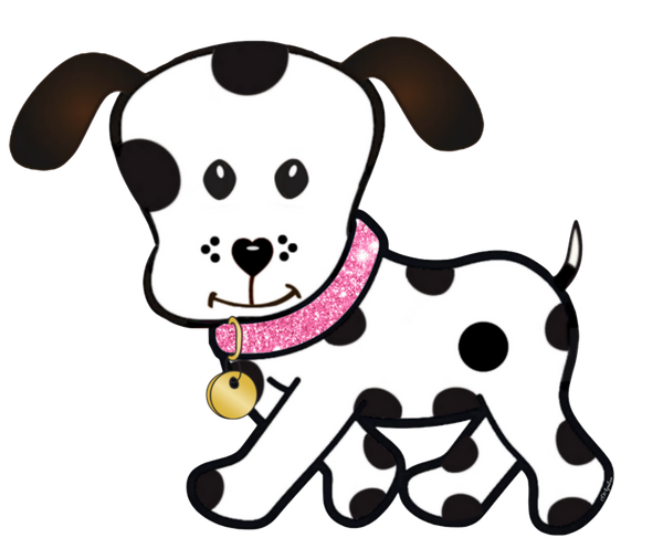 Spot Walking - Glitter dog collar & gold dog tag  Dog & Puppy Clip Art
