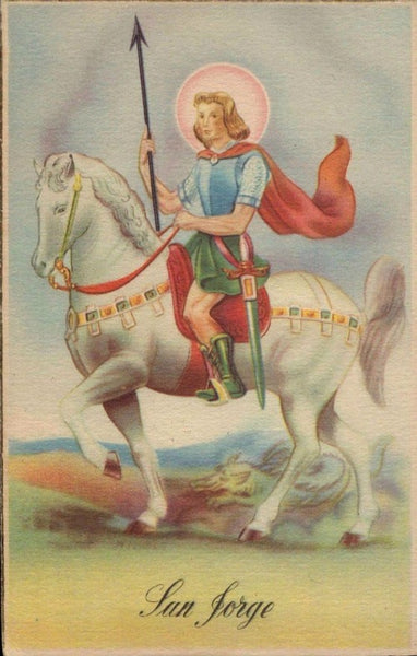 St. George Dragon Slayer Antique Post Card