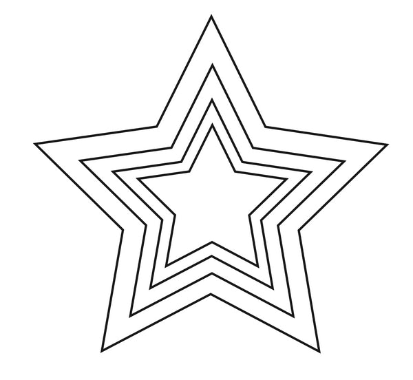 Stars - Template - Outline Pattern & All Sizes