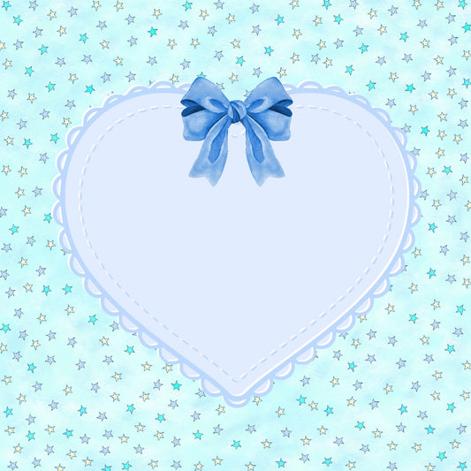 Blue Heart on Stars Background Scrapbook Page 12x12 Scrapbook Page, Frame or Background