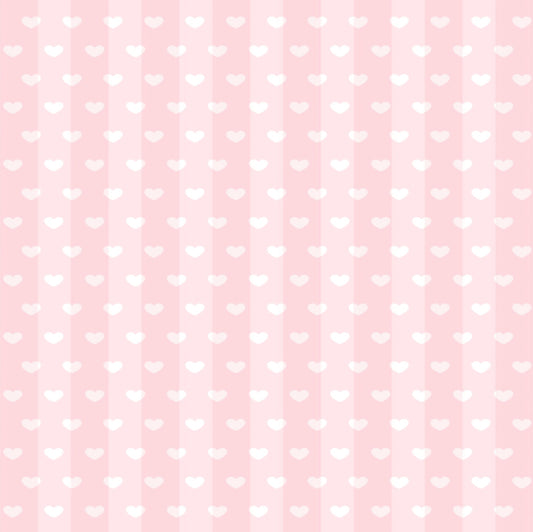 Hearts & Stripes Light Peachy Pink Background 12x12