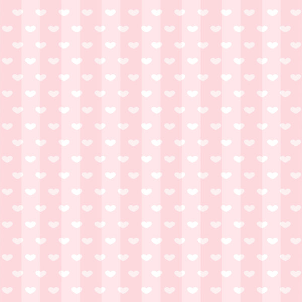 Hearts & Stripes Light Peachy Pink Background 12x12