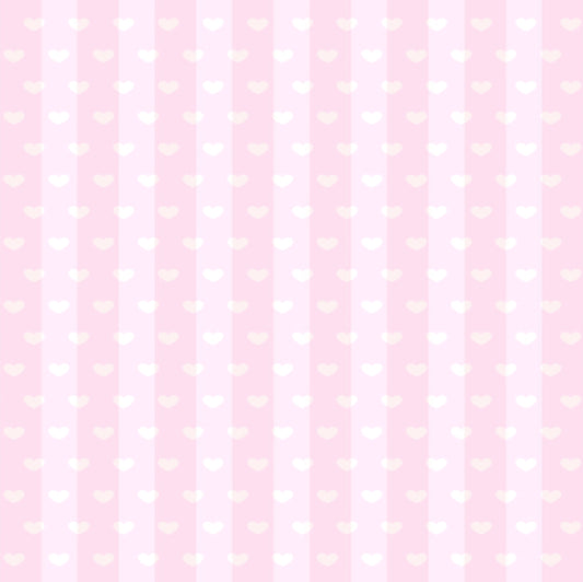 Hearts & Stripes Light Pink Background 12x12