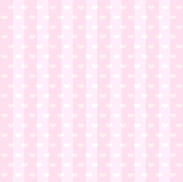 Hearts & Stripes Light Pink Background 12x12