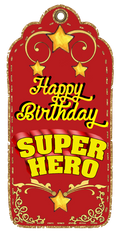 Happy Birthday Super Hero Scrapbook Tag