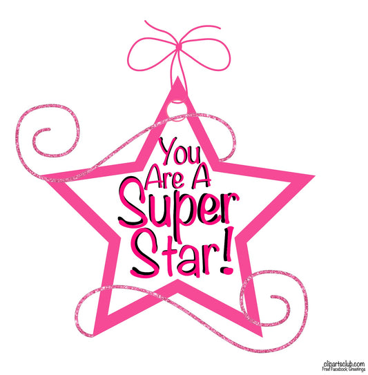 Super Star Pink Star Facebook Greeting