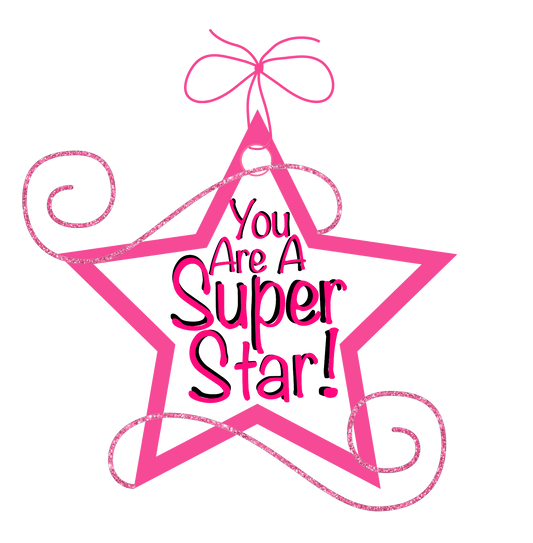 Super Star Pink Star Transparent png for scrapbooks - cards