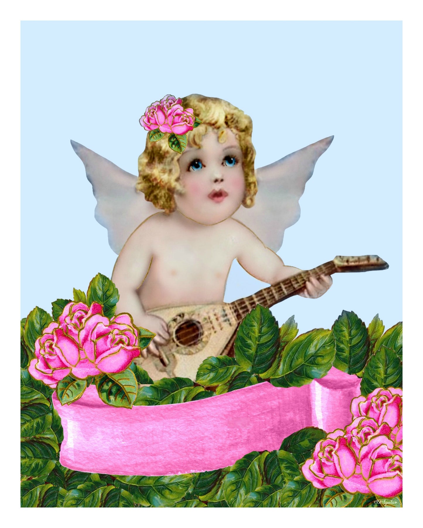 "Sweet Music" Original Print 8X10 - GardenAngel - Personalize this!
