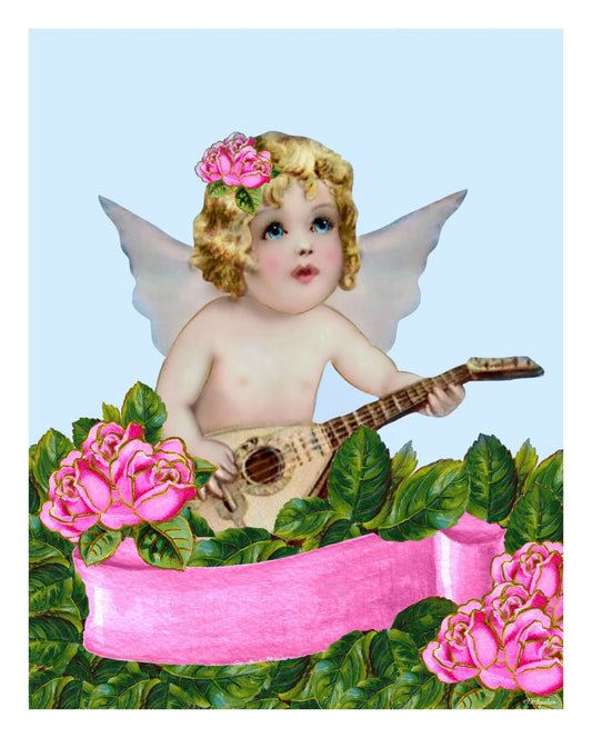 "Sweet Music" Original Print 8X10 - GardenAngel - Personalize this!
