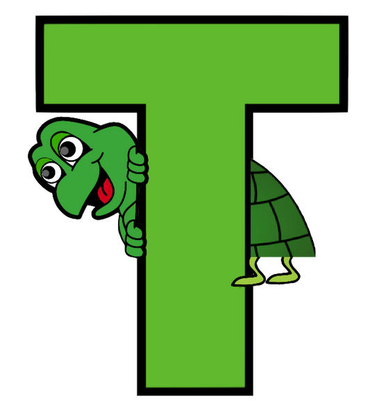 T Letter - Turtle PNG format