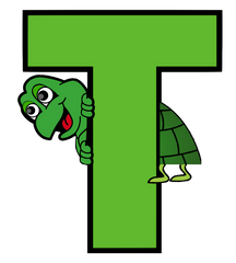 T Letter - Turtle PNG format