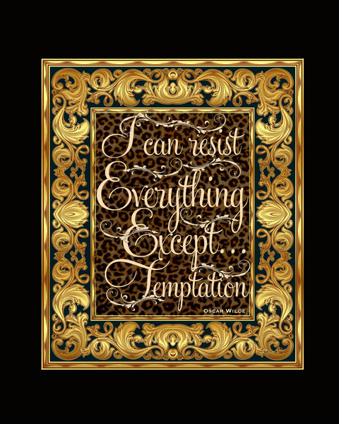 Temptation sign "I Can Resist Everything Except Temptation" Print ready to frame - Printable