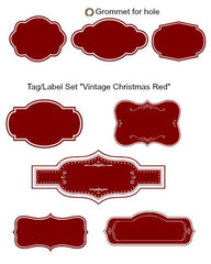 Christmas Tag & Labels Beautiful Vintage Red labels or Tags