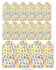 School Numbers - Tags Mix - Kindergarten - Elementary Printable