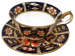Teacup - Vintage Blue/Orange Floral Teacup
