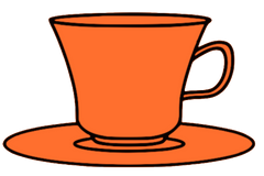 Orange Teacups 4 separate Images