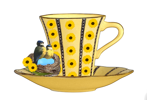Teacup Birds - Yellow Sunflowers