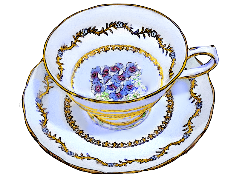 Teacup - Blue & Gold Vintage Teacup