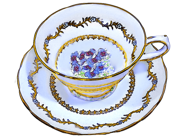 Teacup - Blue & Gold Vintage Teacup