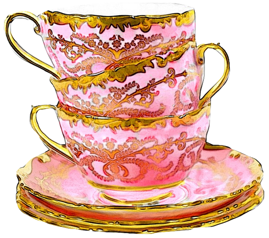 Teacup Stack Pink & Gold