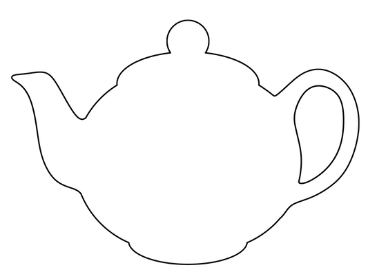 White Teapot - Tea Pot Pattern - Template
