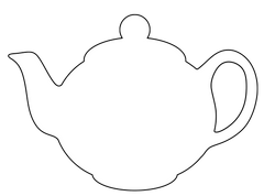 White Teapot - Tea Pot Pattern - Template