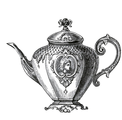 Antique Tea Set - 2 Separate Images - Teapot & Sugar Bowl