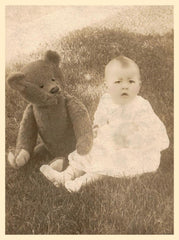 Vintage Photo Baby and Teddy Bear