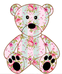 Teddy Bear #1 in Deb's Shabby Chic Pink Roses
