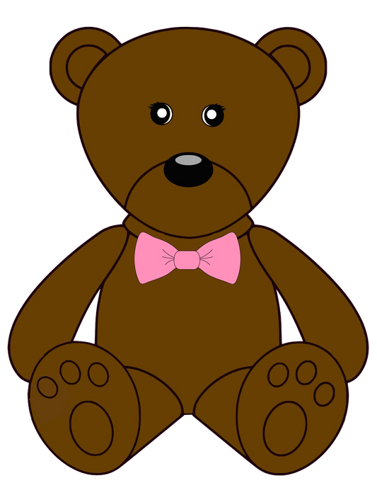 Teddy Bear Brown with Pink Bowtie