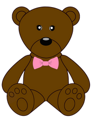 Teddy Bear Brown with Pink Bowtie